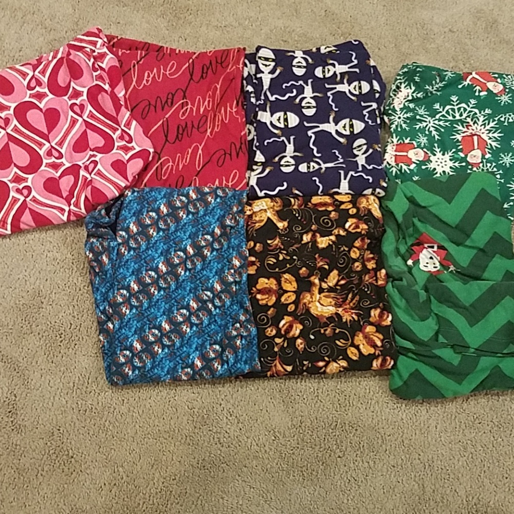 Lularoe TC holiday leggings EUC 7 PAIR